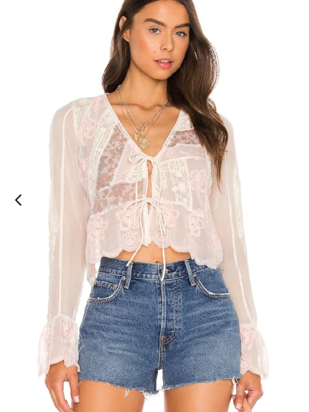 X REVOLVE Bloomfield Patched Top Free People ‘tea combo’